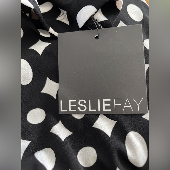 Geometric black and white dress Leslie Fay - Picture 5 of 5